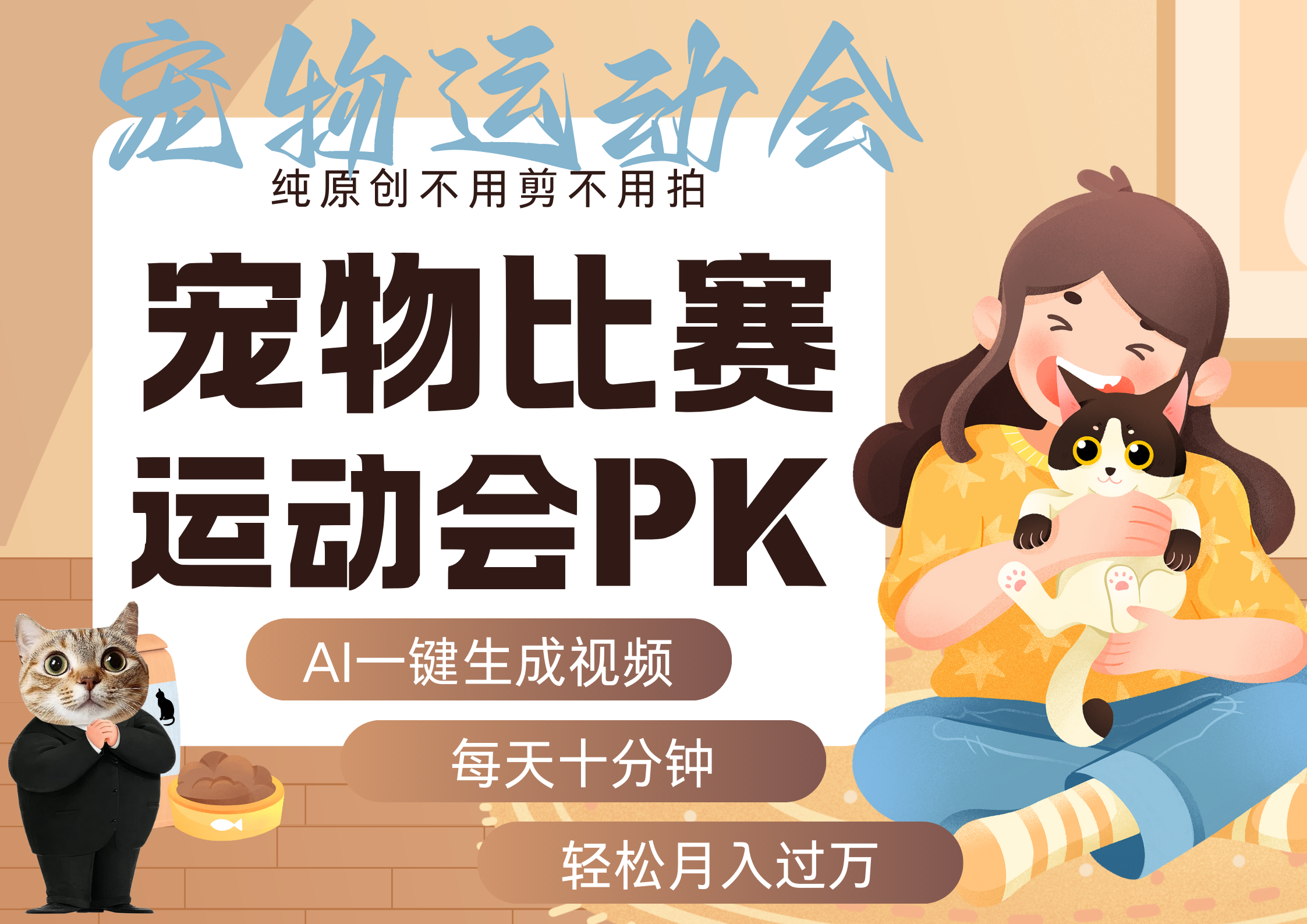 【2025.9.3】AI宠物运动会 每天十分钟 月入破万