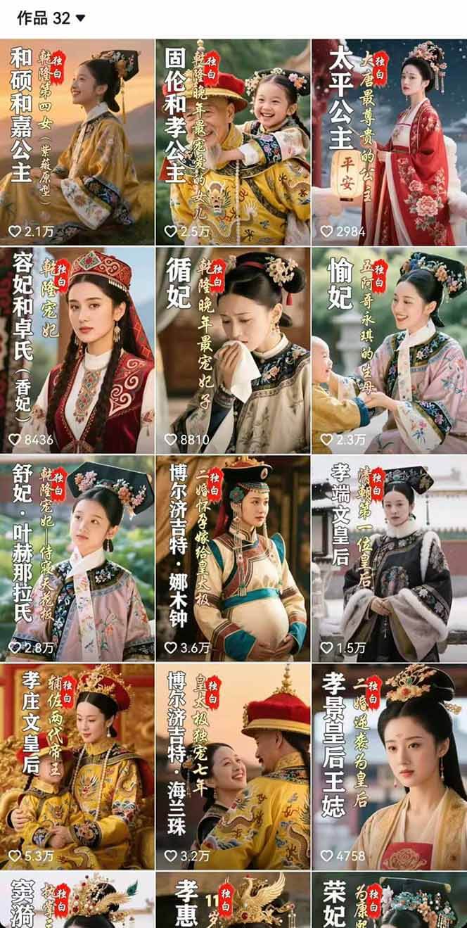 图片[2]-【2025.9.7】历史女性人物创作课：独白文案+AI克隆+蒙版剪辑，3个月涨粉22w+副业月入3w-网创之家